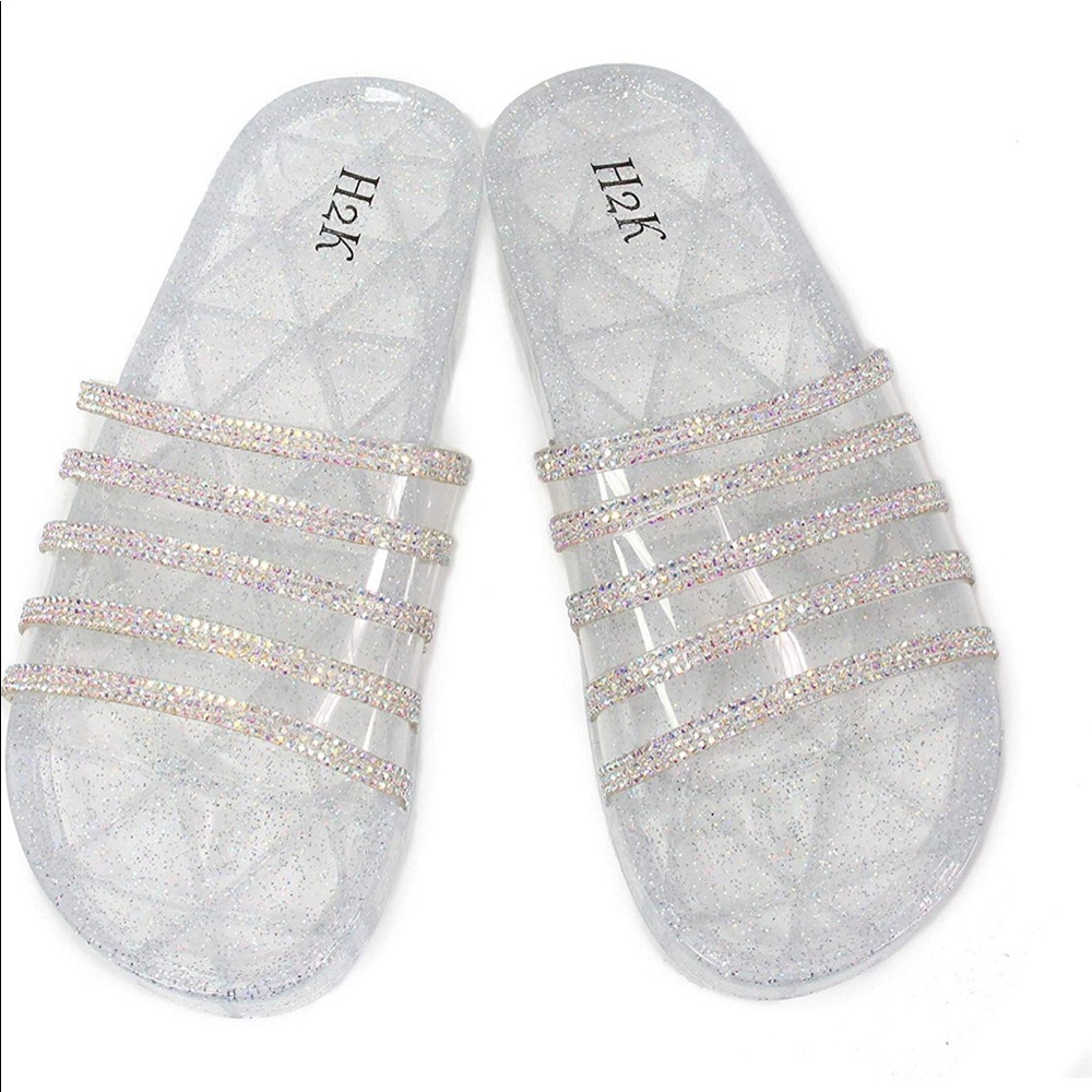 Jelly Rhinestone Slide On Sandals - Picture 5 of 6